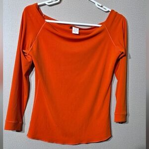Women's Orange Long Sleeve Top